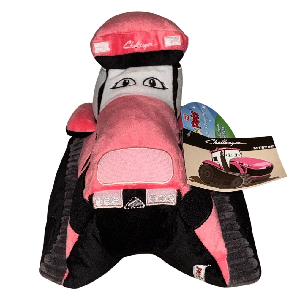 Pillow Pets Challenger MT875E Pink Tractor Plush NWT Collectible Travel Size 12"